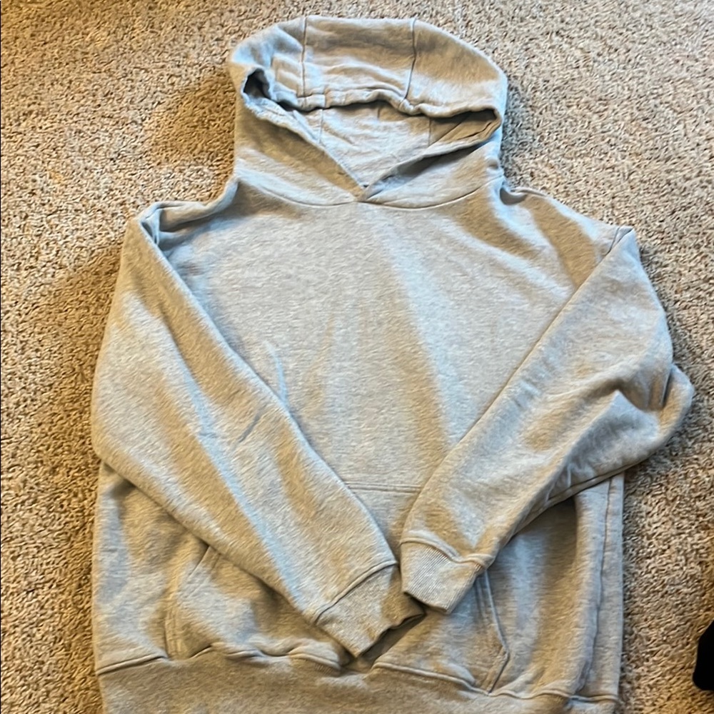 Aerie Gray Classic Hoodie Soft Cotton-Blend Sweatshirt